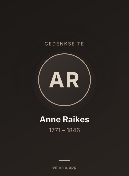 Gedenkportrait von Anne Raikes
