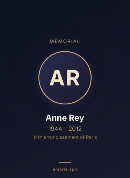 Memorial portrait of Anne Rey
