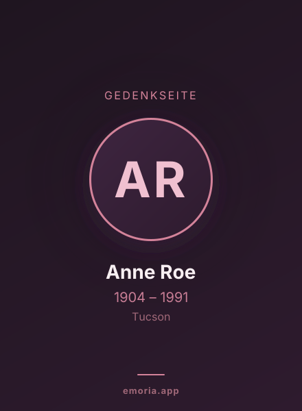 Gedenkportrait von Anne Roe
