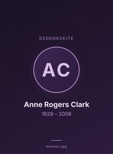 Gedenkportrait von Anne Rogers Clark