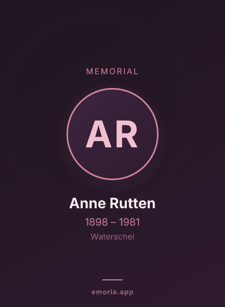 Memorial portrait of Anne Rutten