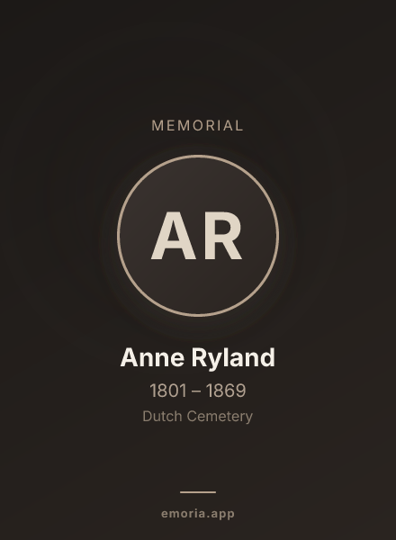 Memorial portrait of Anne Ryland