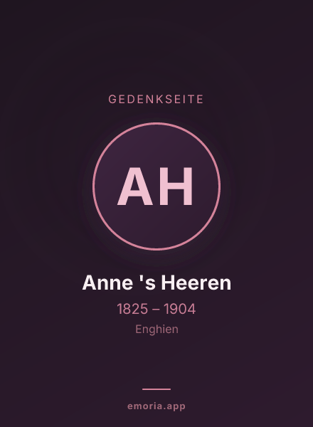 Gedenkportrait von Anne 's Heeren
