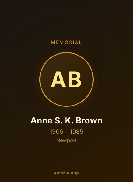 Memorial portrait of Anne S. K. Brown