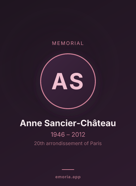 Memorial portrait of Anne Sancier-Château