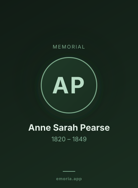 Memorial portrait of Anne Sarah Pearse