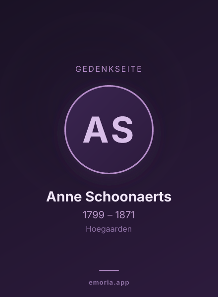 Gedenkportrait von Anne Schoonaerts