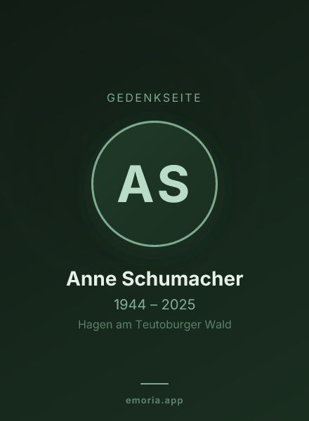 Gedenkportrait von Anne Schumacher