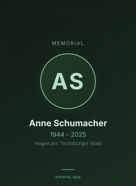 Memorial portrait of Anne Schumacher
