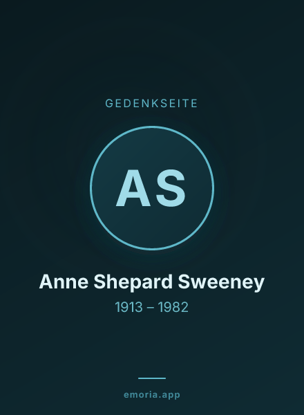 Gedenkportrait von Anne Shepard Sweeney