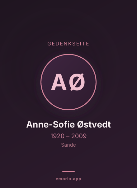Gedenkportrait von Anne-Sofie Østvedt