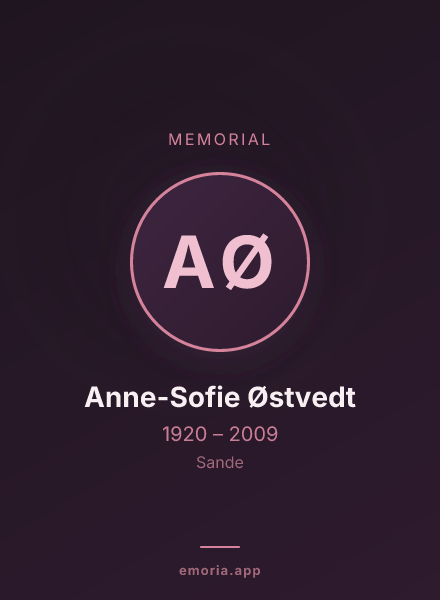 Memorial portrait of Anne-Sofie Østvedt