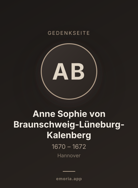 Gedenkportrait von Anne Sophie von Braunschweig-Lüneburg-Kalenberg
