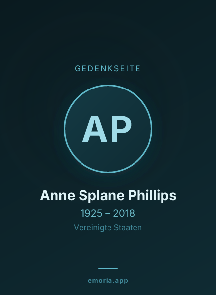 Gedenkportrait von Anne Splane Phillips