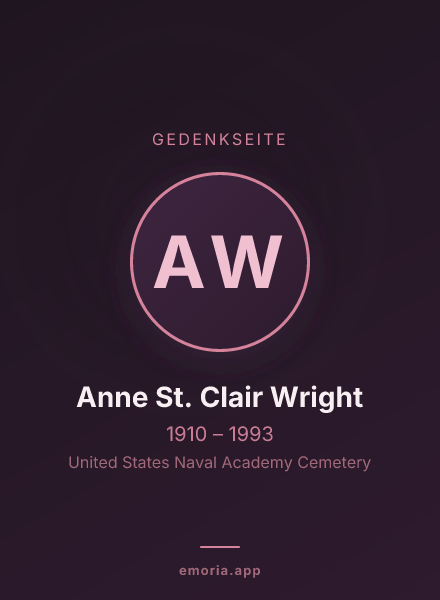 Gedenkportrait von Anne St. Clair Wright
