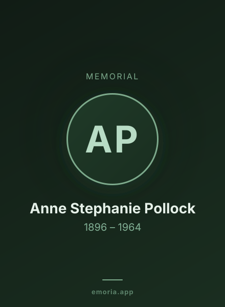 Memorial portrait of Anne Stephanie Pollock
