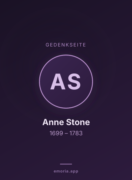 Gedenkportrait von Anne Stone