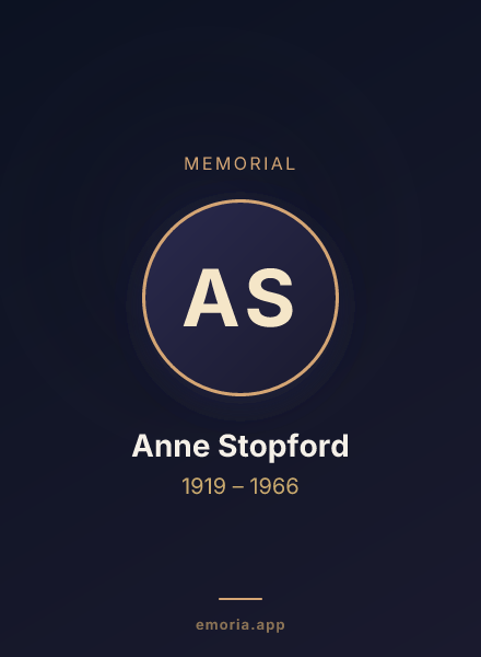 Memorial portrait of Anne Stopford