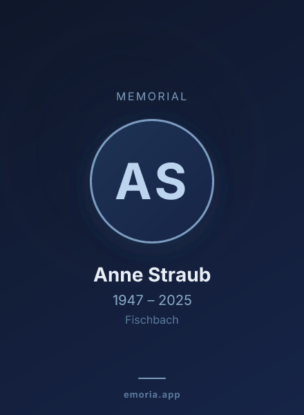 Memorial portrait of Anne Straub