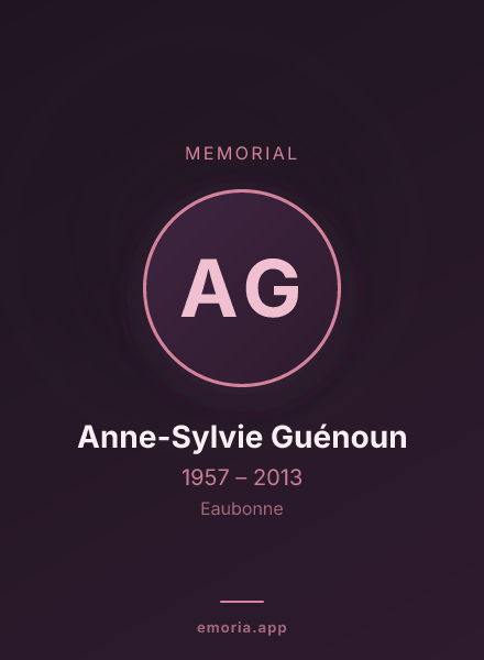 Memorial portrait of Anne-Sylvie Guénoun