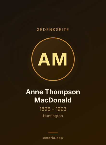 Gedenkportrait von Anne Thompson MacDonald