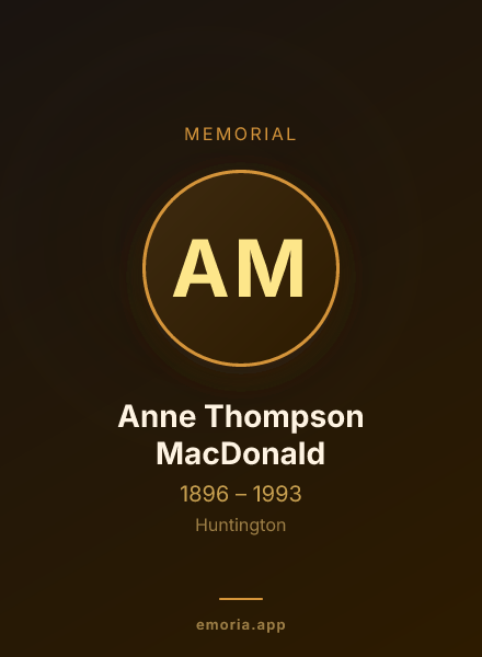 Memorial portrait of Anne Thompson MacDonald
