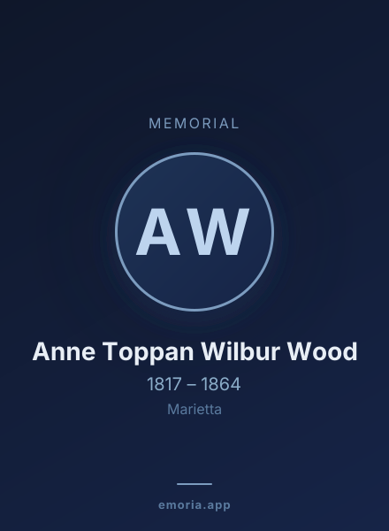 Memorial portrait of Anne Toppan Wilbur Wood