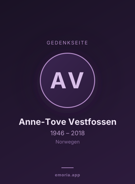 Gedenkportrait von Anne-Tove Vestfossen