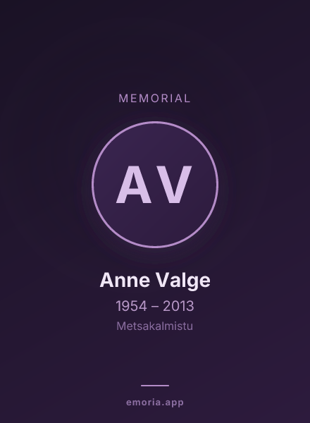 Memorial portrait of Anne Valge