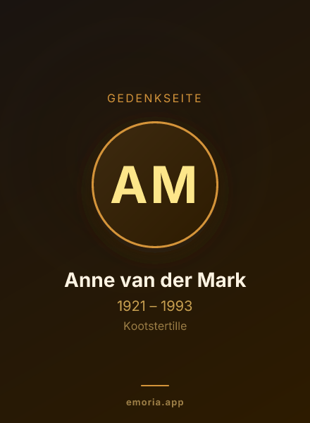 Gedenkportrait von Anne van der Mark