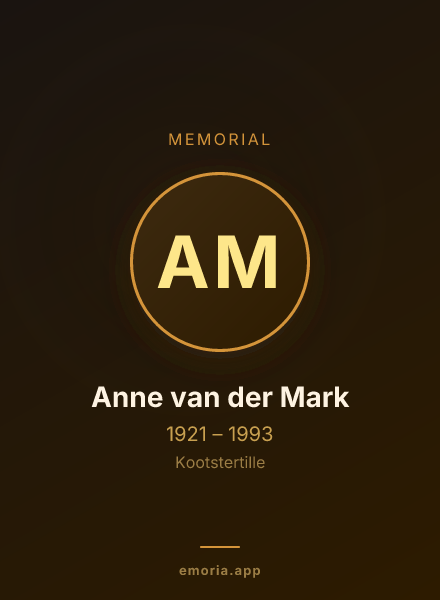 Memorial portrait of Anne van der Mark
