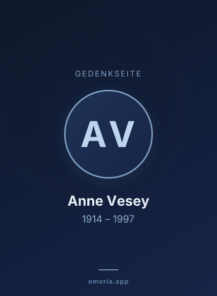 Gedenkportrait von Anne Vesey