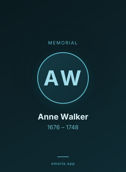 Memorial portrait of Anne Walker