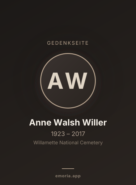 Gedenkportrait von Anne Walsh Willer