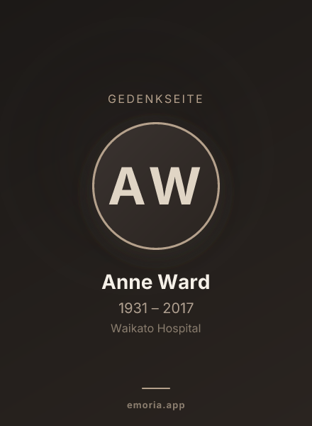 Gedenkportrait von Anne Ward