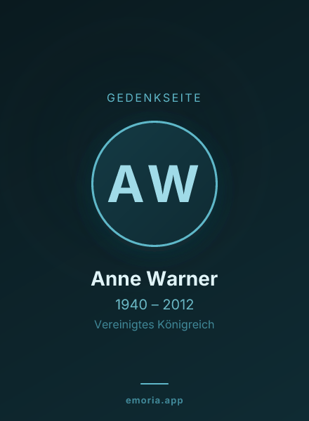 Gedenkportrait von Anne Warner