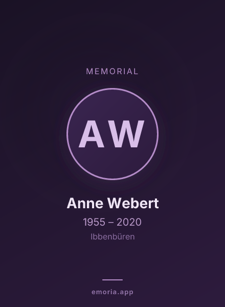 Memorial portrait of Anne Webert