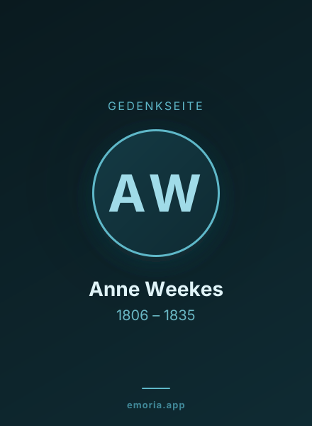 Gedenkportrait von Anne Weekes
