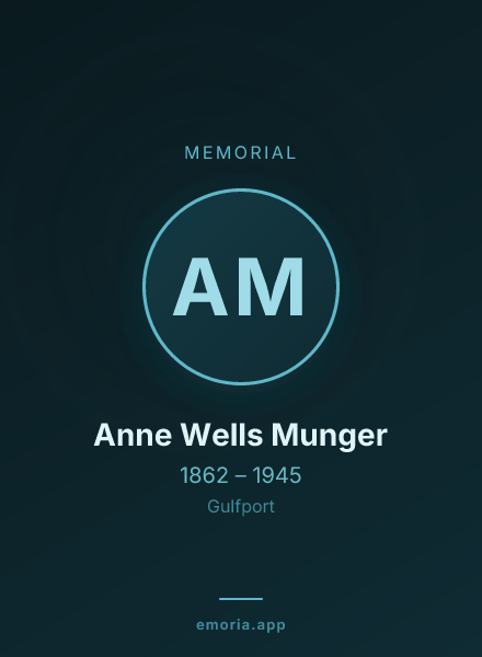 Memorial portrait of Anne Wells Munger