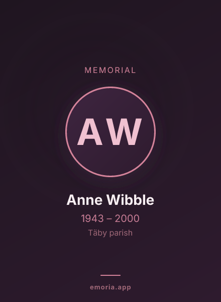 Memorial portrait of Anne Wibble