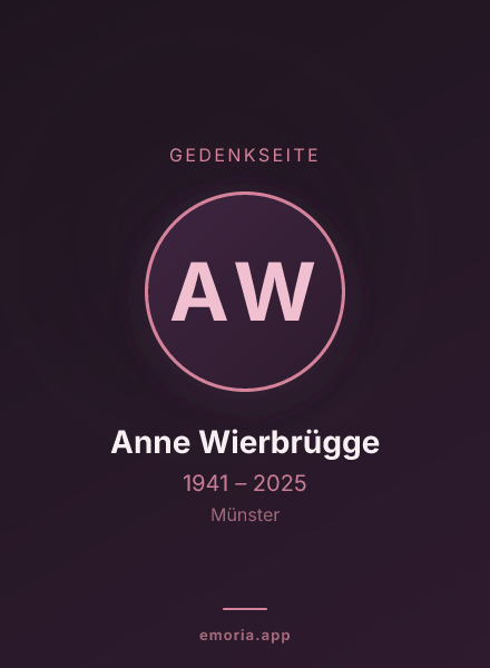 Gedenkportrait von Anne Wierbrügge