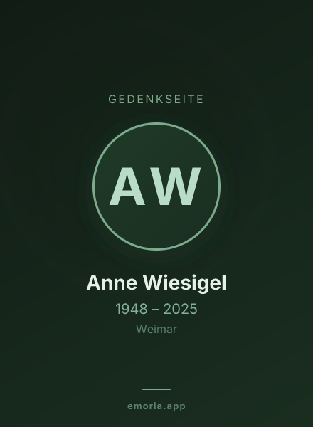 Gedenkportrait von Anne Wiesigel