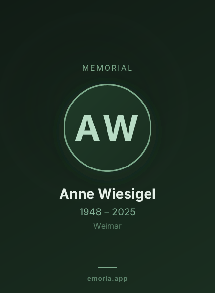 Memorial portrait of Anne Wiesigel