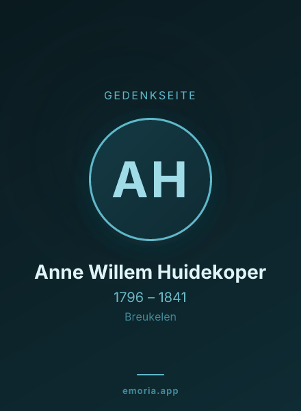 Gedenkportrait von Anne Willem Huidekoper