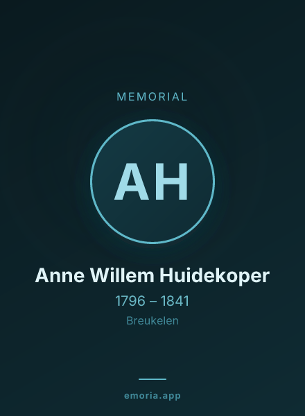 Memorial portrait of Anne Willem Huidekoper