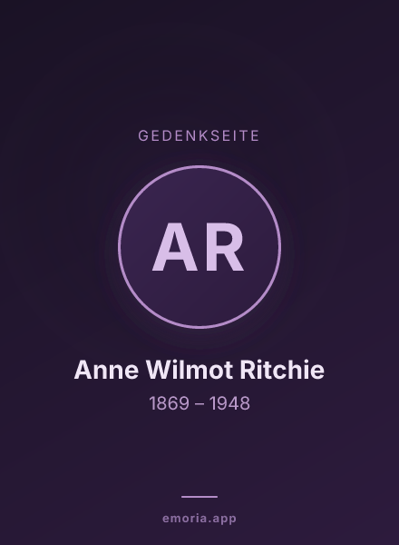 Gedenkportrait von Anne Wilmot Ritchie