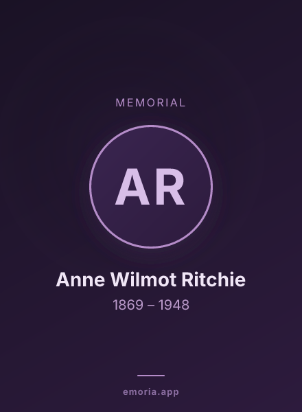 Memorial portrait of Anne Wilmot Ritchie