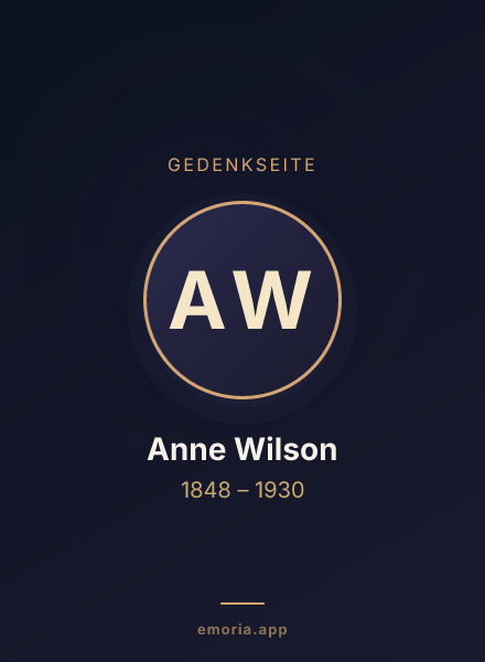 Gedenkportrait von Anne Wilson