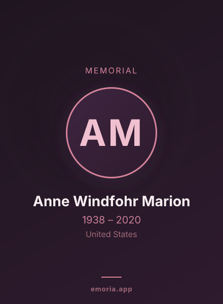 Memorial portrait of Anne Windfohr Marion