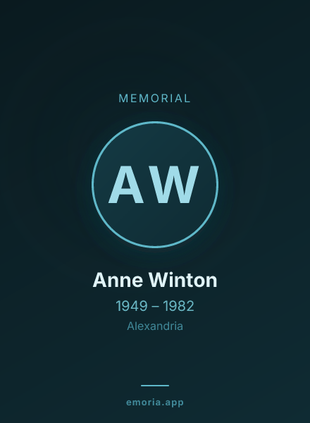 Memorial portrait of Anne Winton